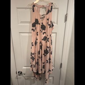 Candies black/ pink floral dress halter top criss cross with buttons- size 10